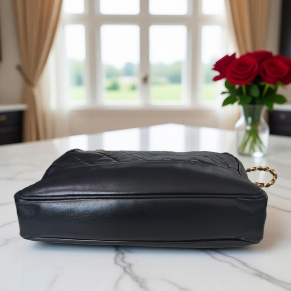 Chanel Vintage Quilted Lambskin Tote Bag 24K Gold Plated Hardware France ✨ COA - Picture 8 of 17